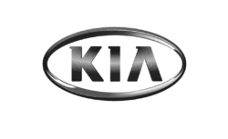 Logo de Kia, marque automobile accompagnée par Ridha Bouzguenda en Tunisie